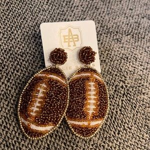 Football Earrings beaded